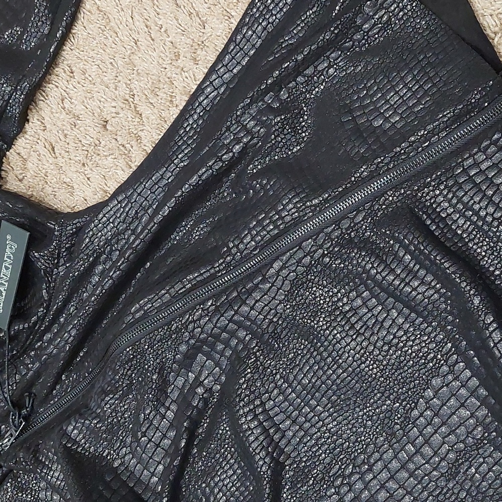 NWT BLANKNYC Irongirl Croc Print Lightweight Moto Jacket - Picture 11 of 14